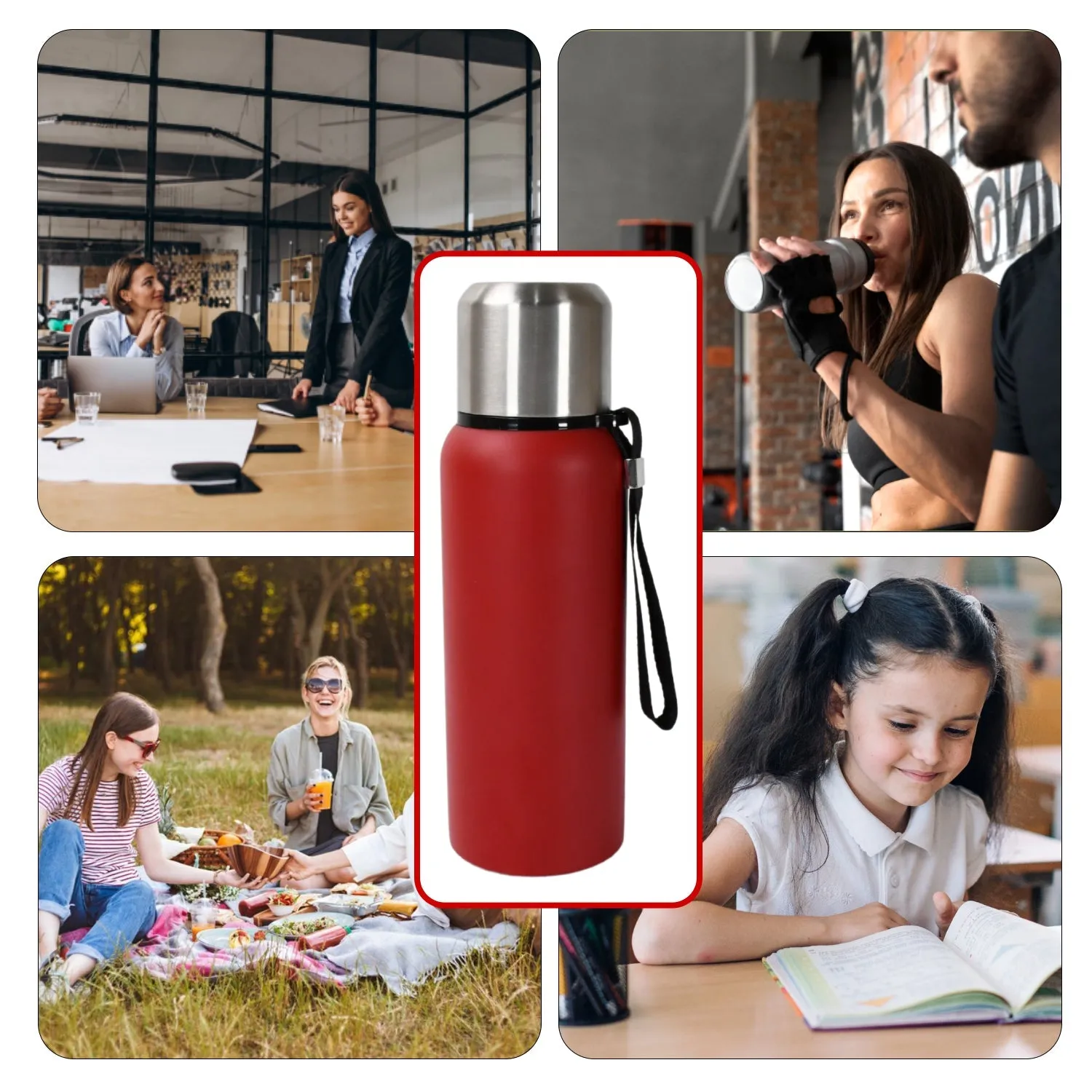 Stainless Steel Water Bottle, Fridge Water Bottle, Stainless Steel Water Bottle Leak Proof, Rust Proof, Cold & Hot Thermos steel Bottle| Leak Proof | Office Bottle | Gym | Home | Kitchen | Hiking | Trekking | Travel Bottle (Approx 600ML)