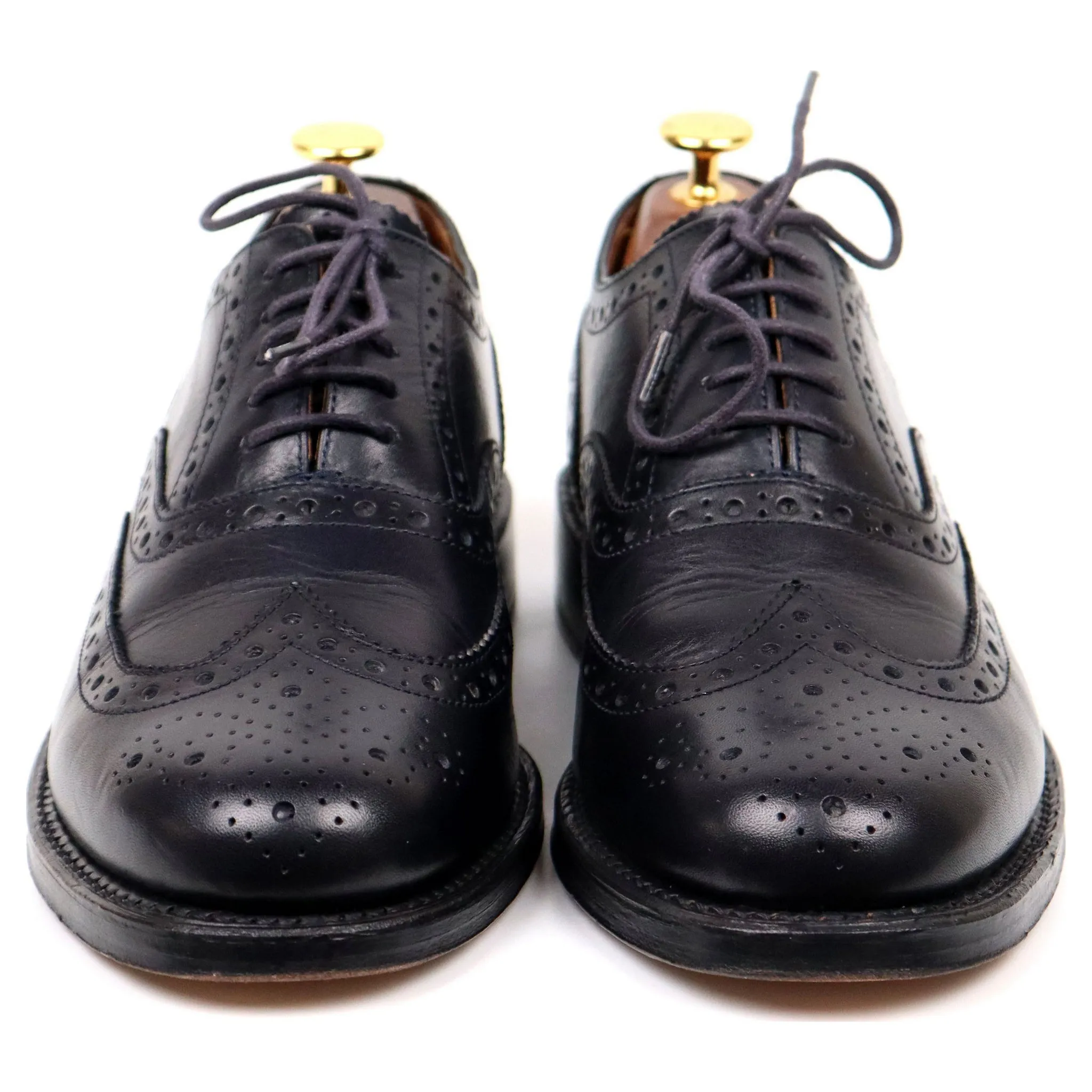 'Stanley' Navy Blue Leather Brogues UK 6.5 G