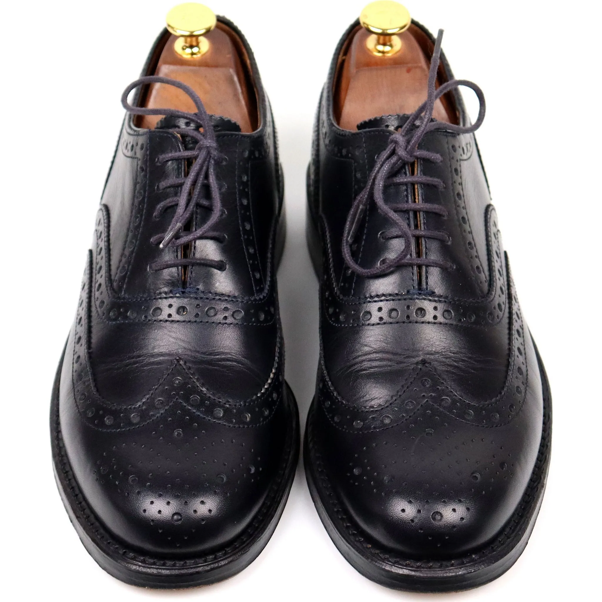 'Stanley' Navy Blue Leather Brogues UK 6.5 G