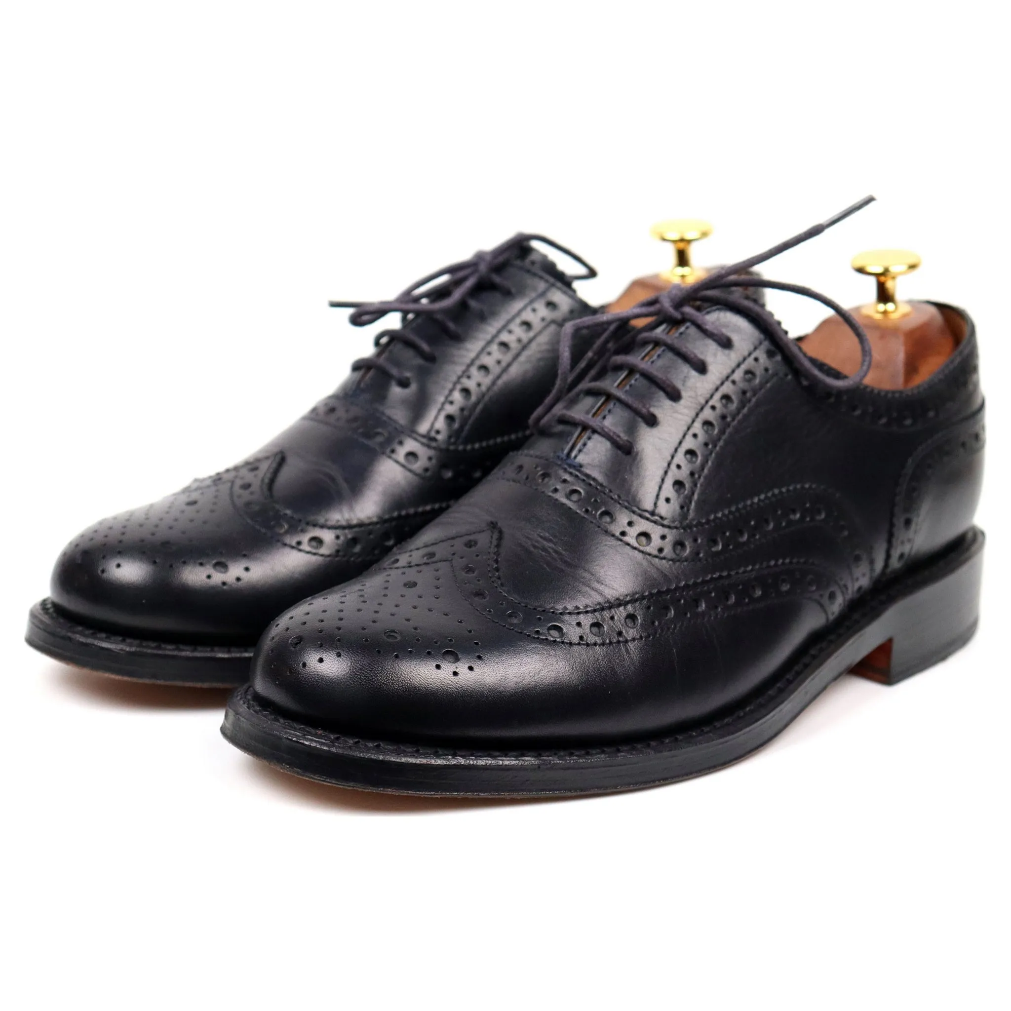 'Stanley' Navy Blue Leather Brogues UK 6.5 G