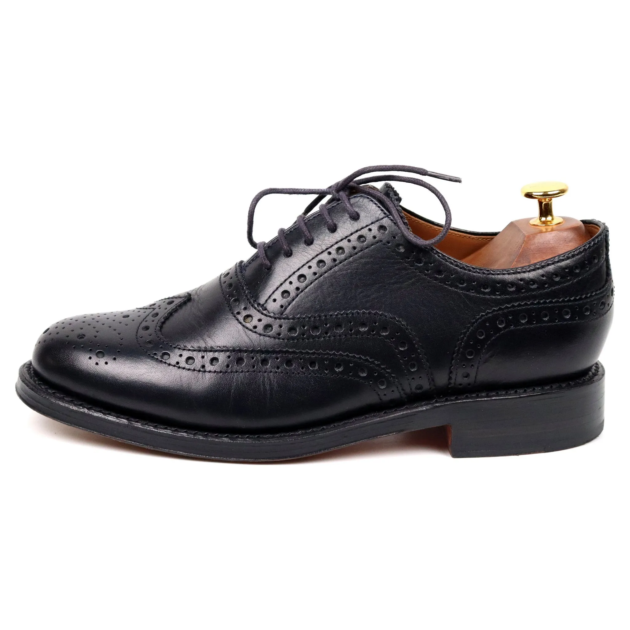 'Stanley' Navy Blue Leather Brogues UK 6.5 G