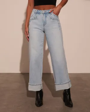 Stevenson Mid Rise Wide Leg Cropped Denim