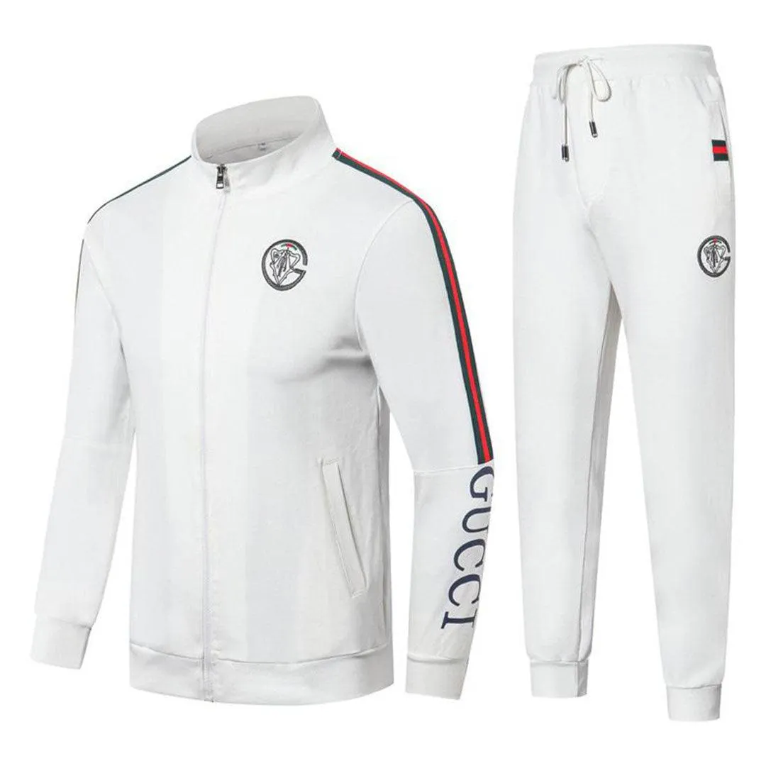 Technical White Cotton Tracksuit