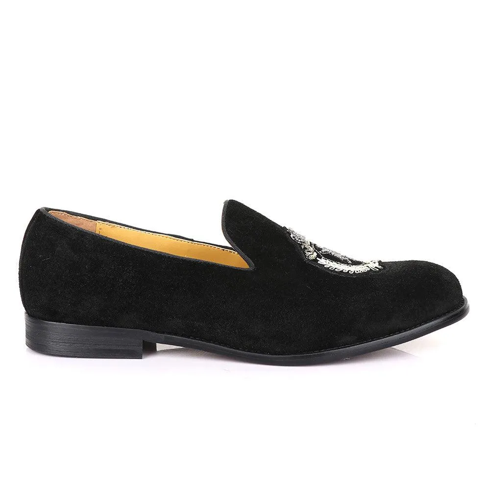 Terry Taylors Exotic Suede Black Crested Shoes