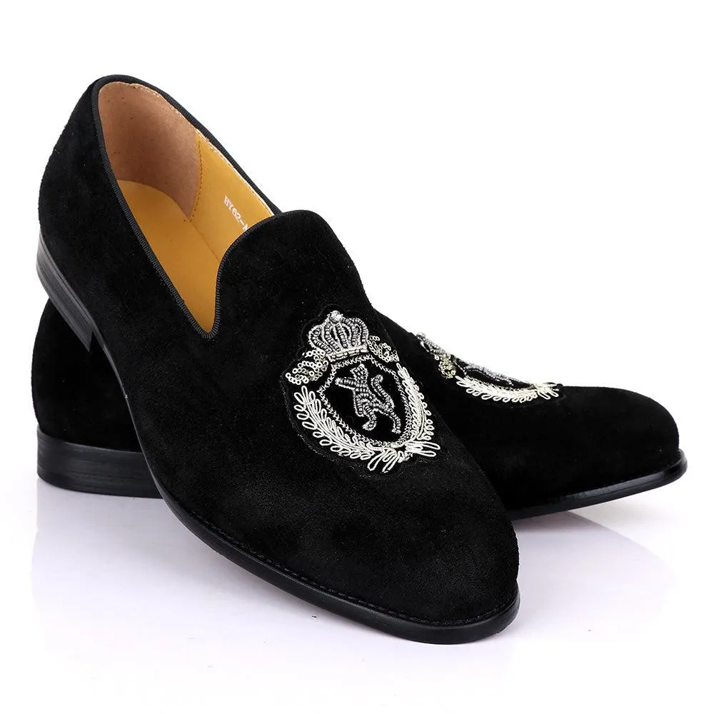 Terry Taylors Exotic Suede Black Crested Shoes