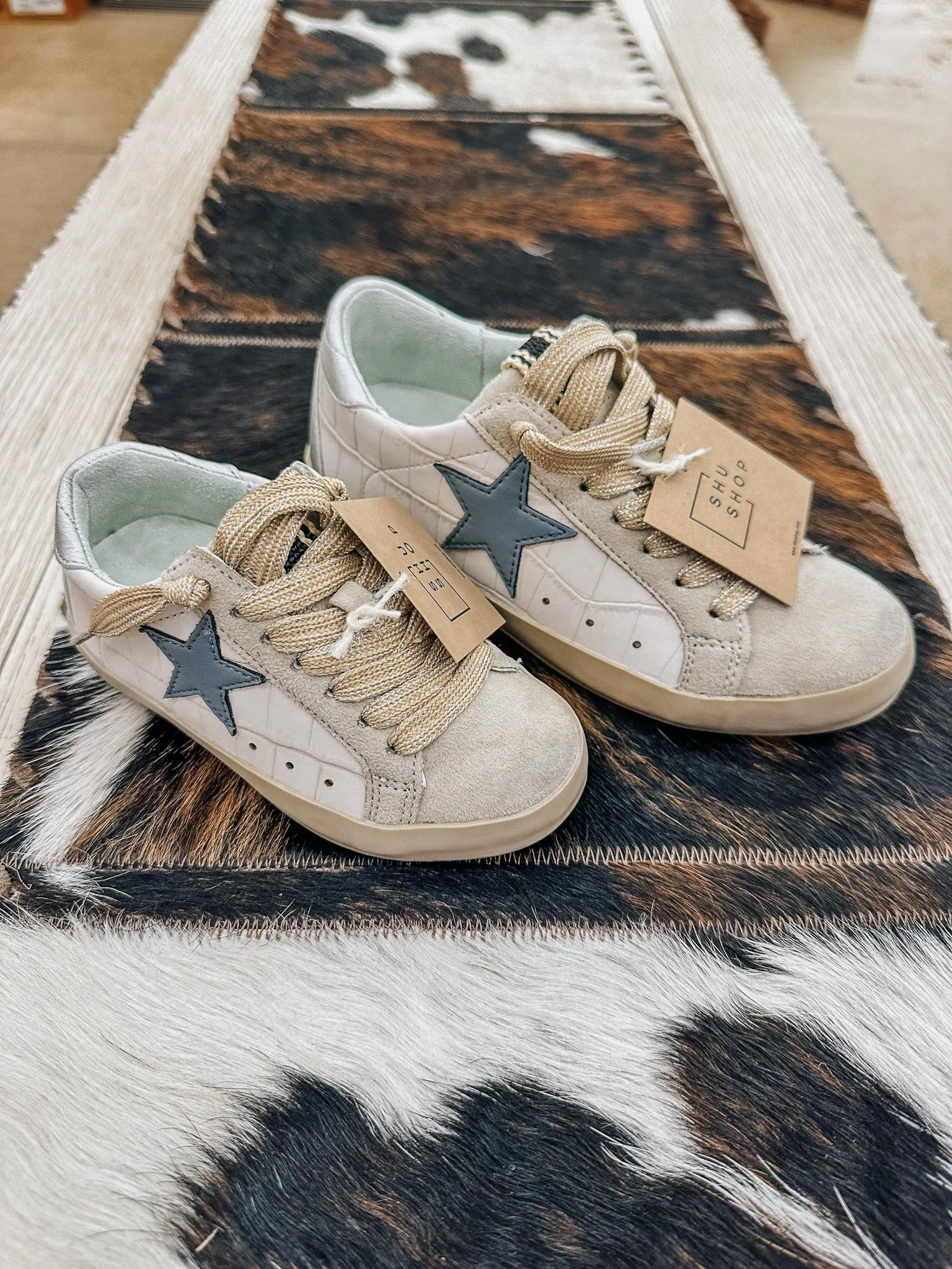 Toddler Paula Beige Croco Kids Sneaker ShuShop