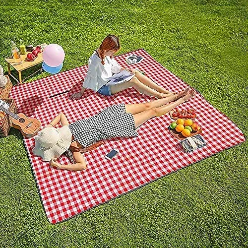 TOPHAVEN Foldable Picnic Beach Mat Sand & Waterproof Outdoor Beach Blanket Lightweight Handy Mat Portable Camping Mat for Hiking Travel Park Grass Travel Sports Home Yoga