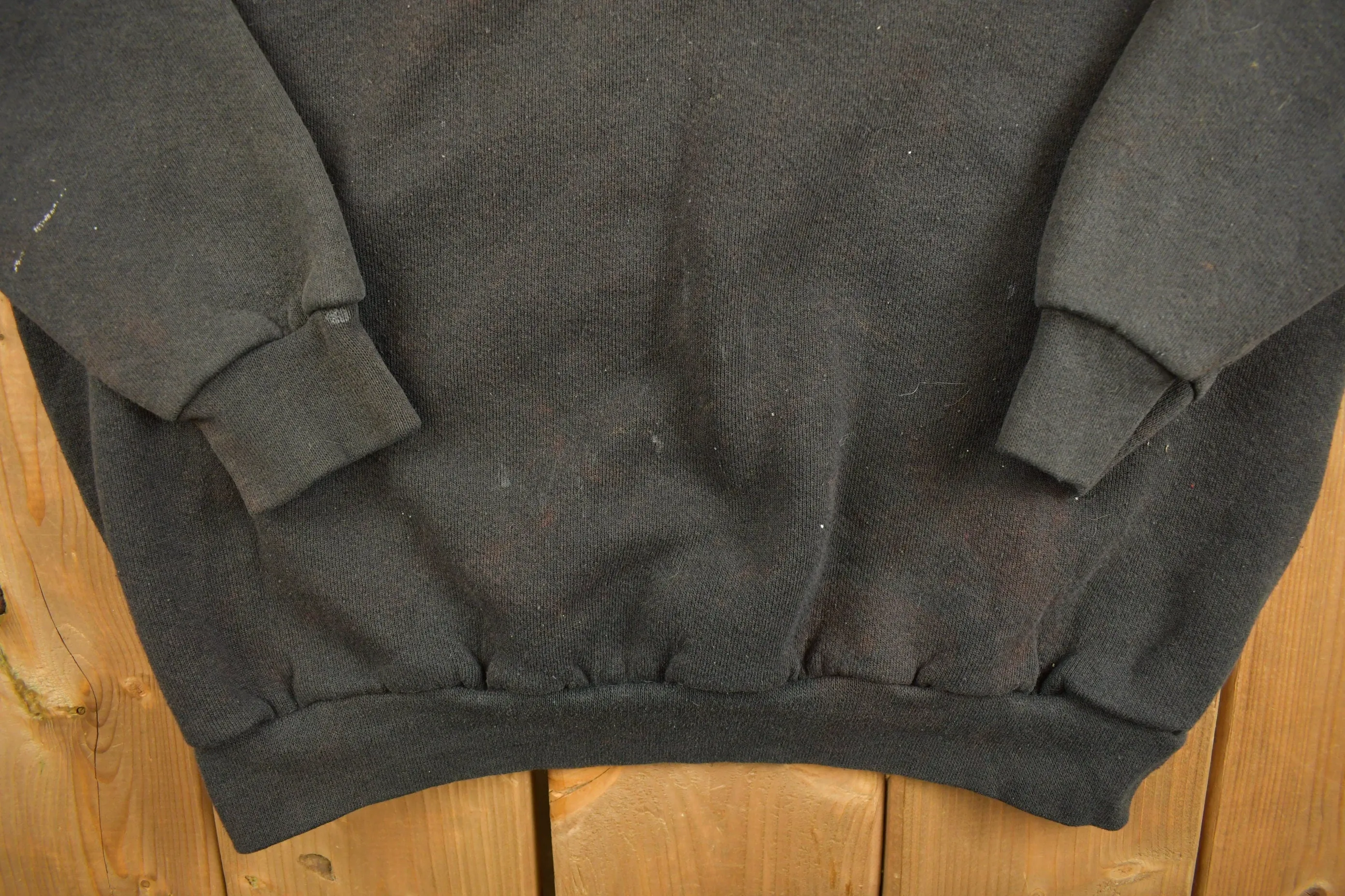 Vintage 1990s Black Franklin Sports Blank Crewneck Sweatshirt