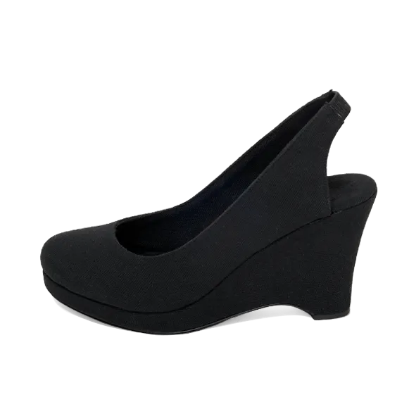 Wedge Slingback in Black