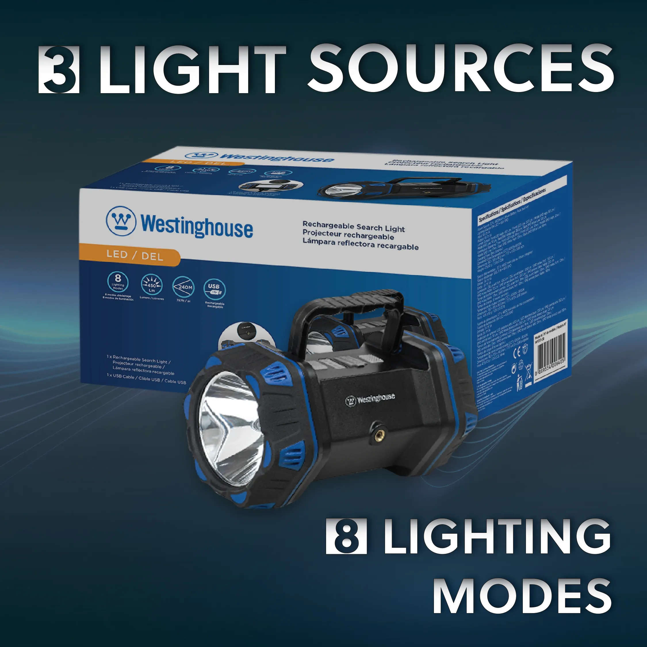 Westinghouse WF217 Rechargeable Search Light, Area Light, Mobile Power