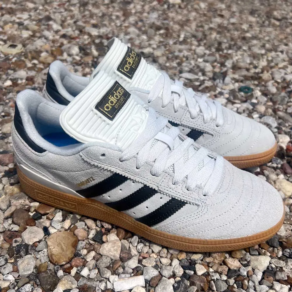 White Grey Shaoli Gum Busenitz Adidas Skateboarding Suede Shoes