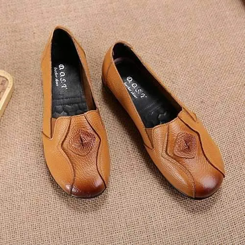 Women Shoes Slip On Leather Loafers