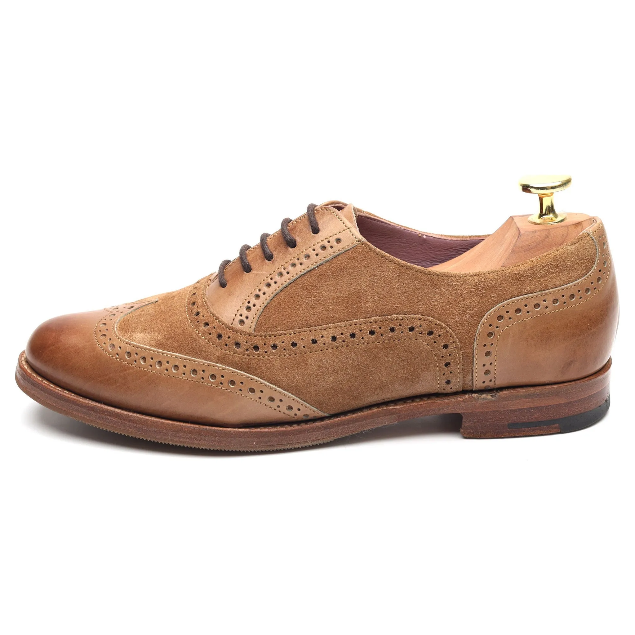 Women's 'Freya' Brown Suede Leather Brogues UK 4 D