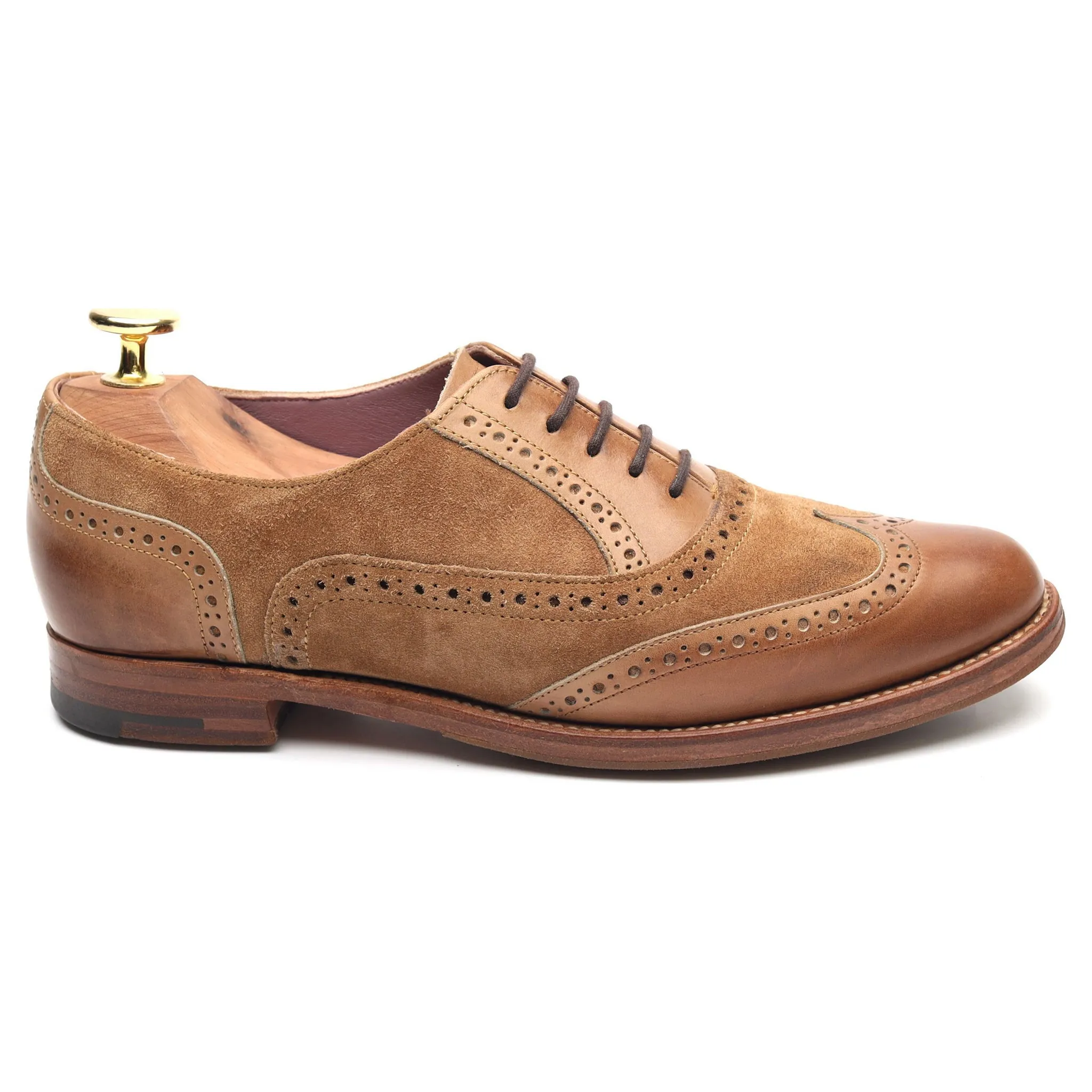 Women's 'Freya' Brown Suede Leather Brogues UK 4 D