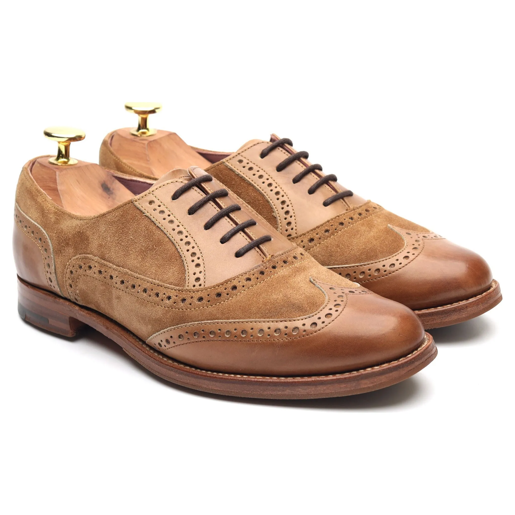 Women's 'Freya' Brown Suede Leather Brogues UK 4 D