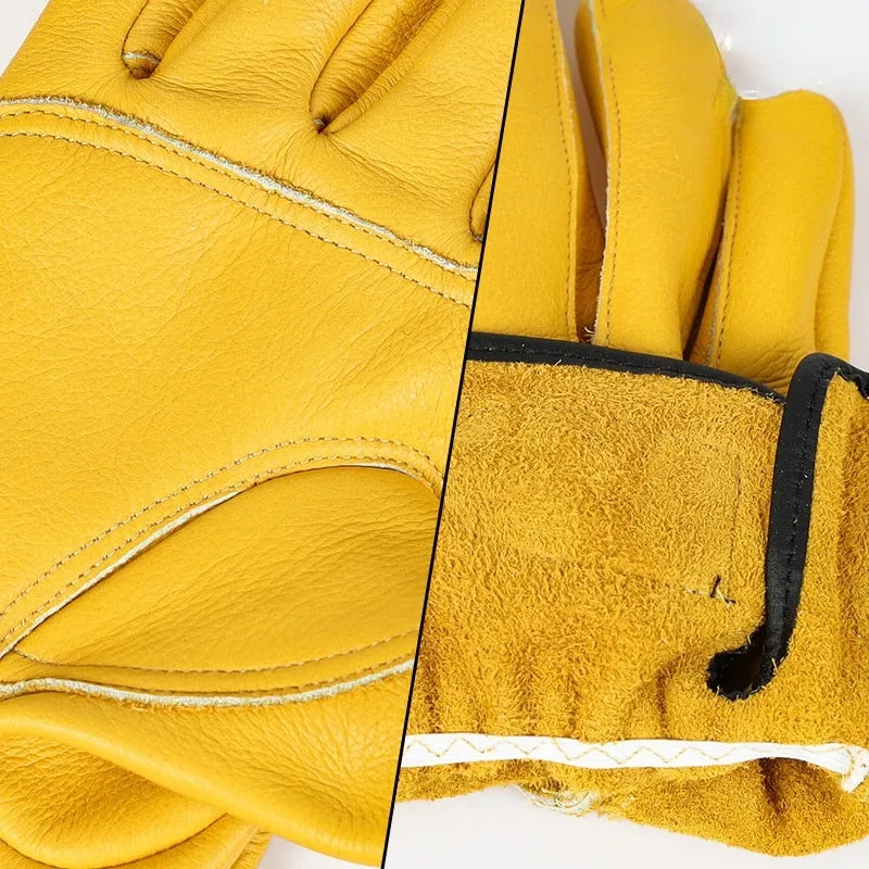 Work gloves leather workers work welding safety protection garden sports motorcycle driver wear-resistant gloves