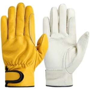 Work gloves leather workers work welding safety protection garden sports motorcycle driver wear-resistant gloves