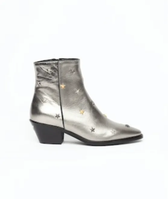 Zadig & Voltaire Tyler Patent Bootie Stars/Gun